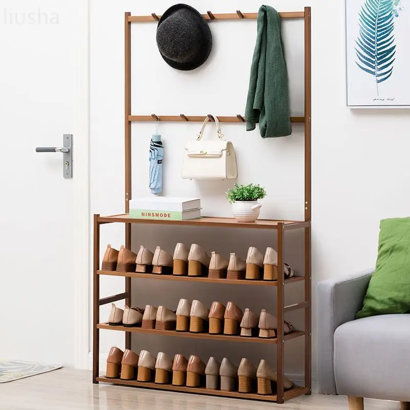 Shoe rack doorway sturdy shoe cabinet household storage simple multi-storey rental room storage dustproof non-solid wood