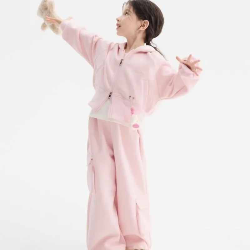 Fashion Baby Girl Cotton Clothes Set Hooded Jacket+Pant 2pcs Infant Toddler Teens Child Cartoon Tracksuit Kids Clothes 2-14Y