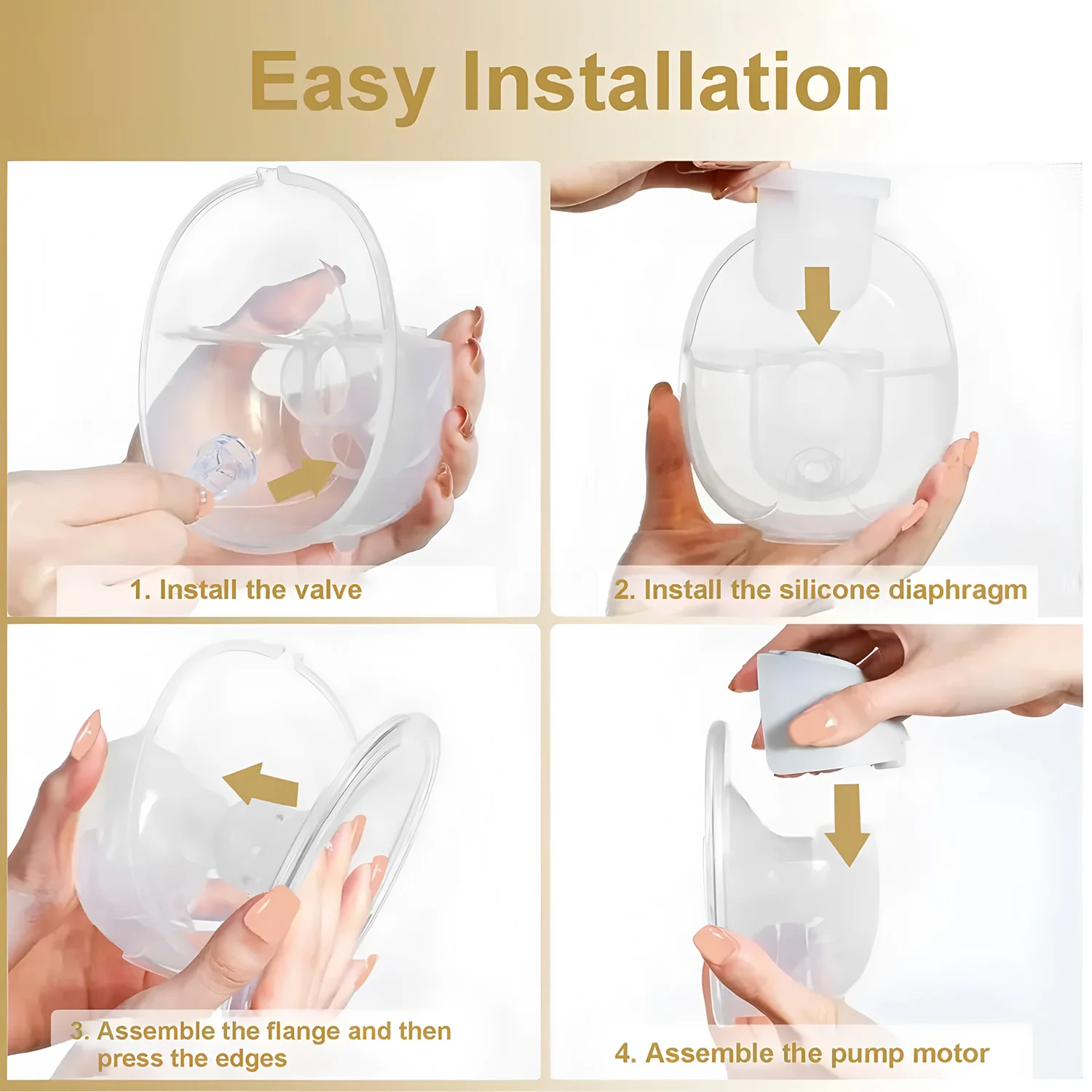 

Wearable Electric Breast Pump 3 Modes 9 Suction Levels Hands Free Breast Pumps Milk Collector and low noise