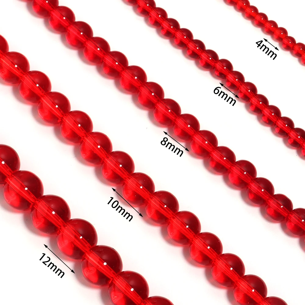

Прозрачные круглые стеклянные бусины 4-12 мм, красочные гладкие свободные бусины-разделители для изготовления ювелирных изделий, ожерелье, браслеты, аксессуары