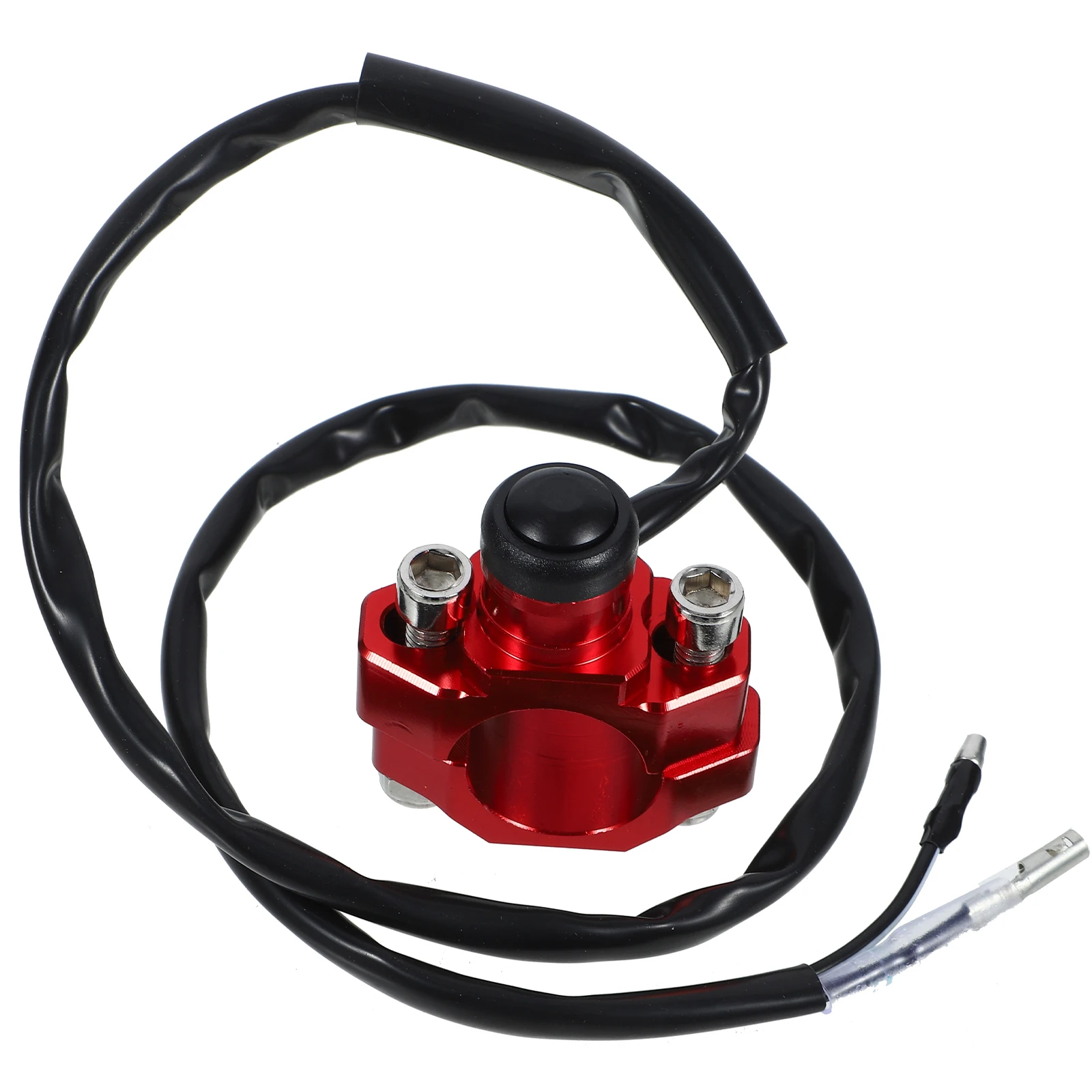 

CNC Motorcycle Modification Switch Red Protective Cover Handlebar Push Button For Offroad Bikes Ignition Coil Spark Plug Wire