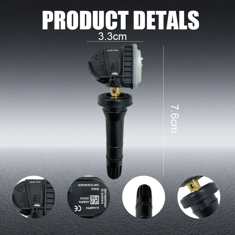 1/4 قطعة 433 ميجا هرتز مستشعر مراقبة ضغط الإطارات TPMS 3641100XKR02A ، 3641101XKN01A مناسب للجدار العظيم هافال F5 F7 F7X H2S H4 H6III #4