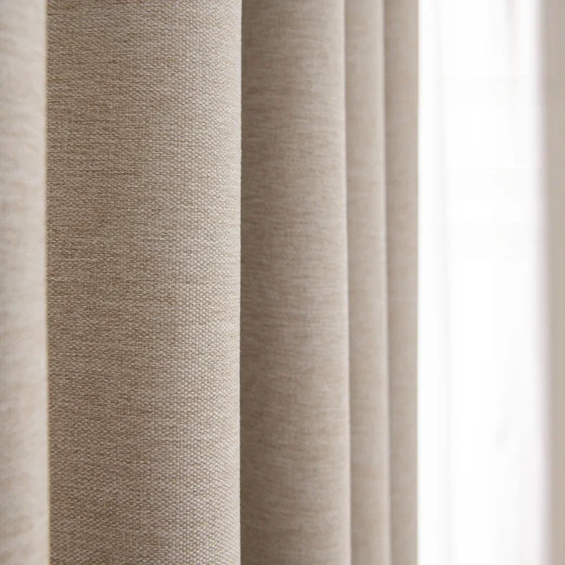 Bedroom Full Blackout Soundproof Curtain Balcony Bay Window Drapes Simple Living Room Drape Large Area Study Thickened Curtains