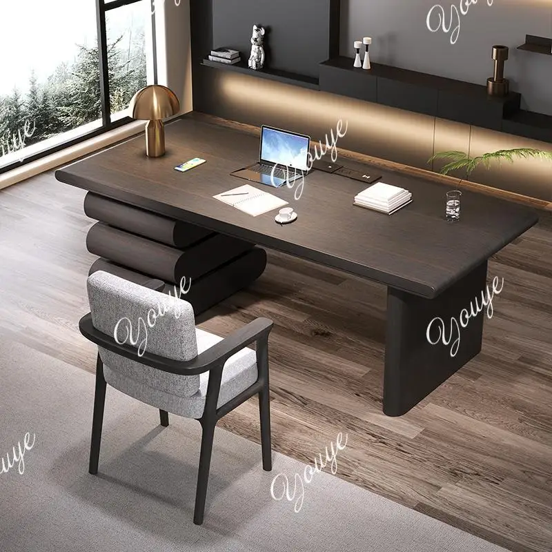 Solid wood desk household living room study furniture desk Italian light luxury minimalist workbench