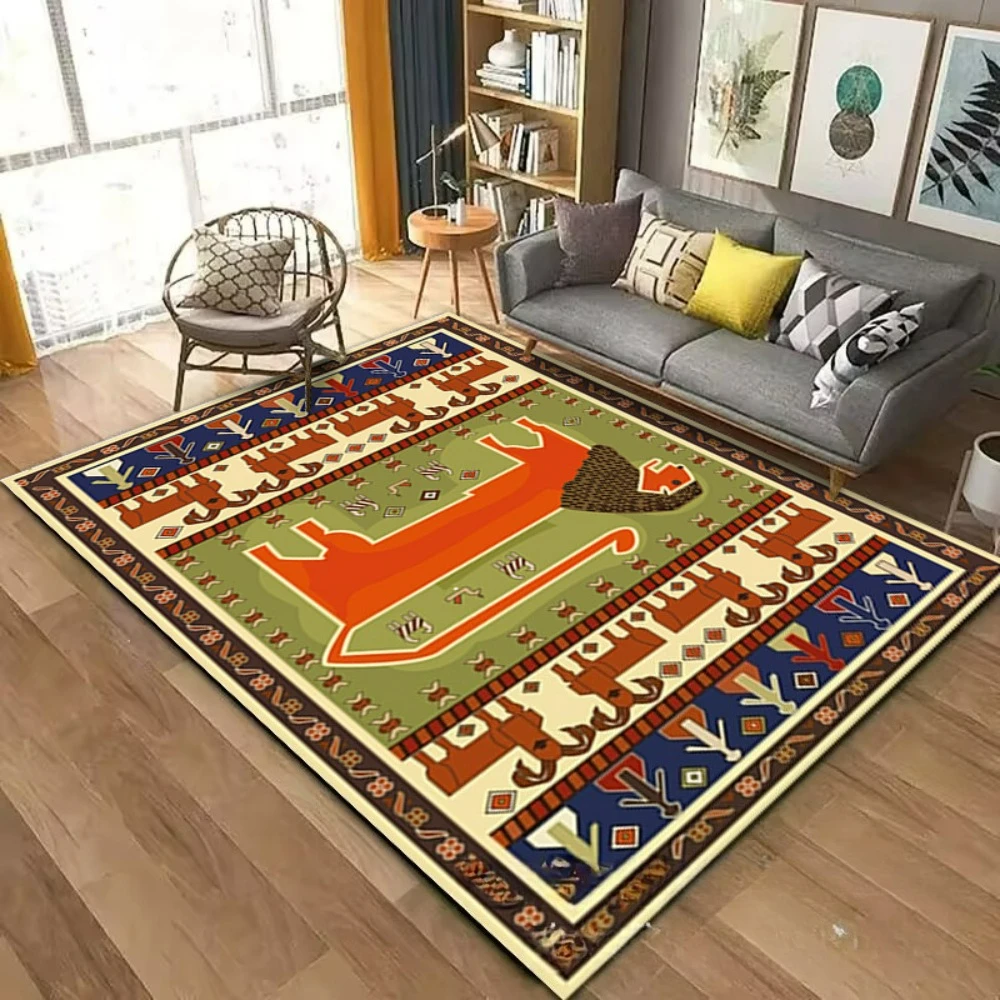 

Ethnic Style Retro Carpet for Living Room Decor Persian Homestay Large Bedroom Carpet Middle Eastern Bohemian Nonslip Carpet
