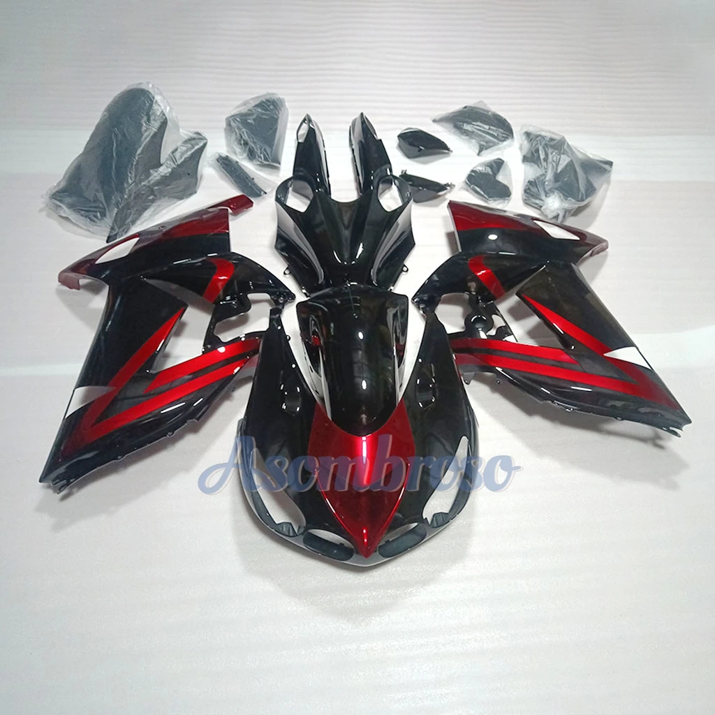 Perfect fit For Kawasaki Ninja ZX-14R 2006 2007 2008 2009 2010 2011 ZX14R 06-11 ZX 14R Motorcycle Full Fairing Kit  Red Black