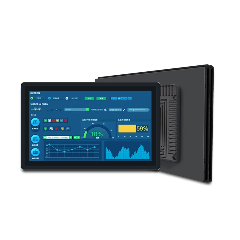 YINGCHI 15.6 Inch Industrial Touch Screen Panel Pc Capacitive Display Wall Mount DDR4 RAM MSATA SSD All in One Computer