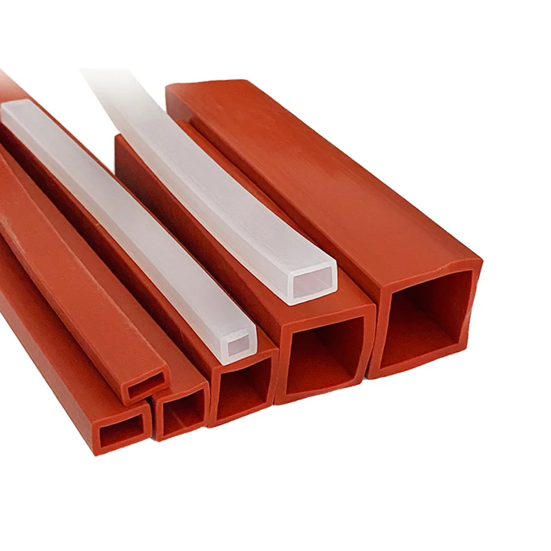 High Temp Silicone Hollow Square &Rectangular Sleeve Heat Insulating Protective Seal Strip For Industrial Equipment Outer Casing
