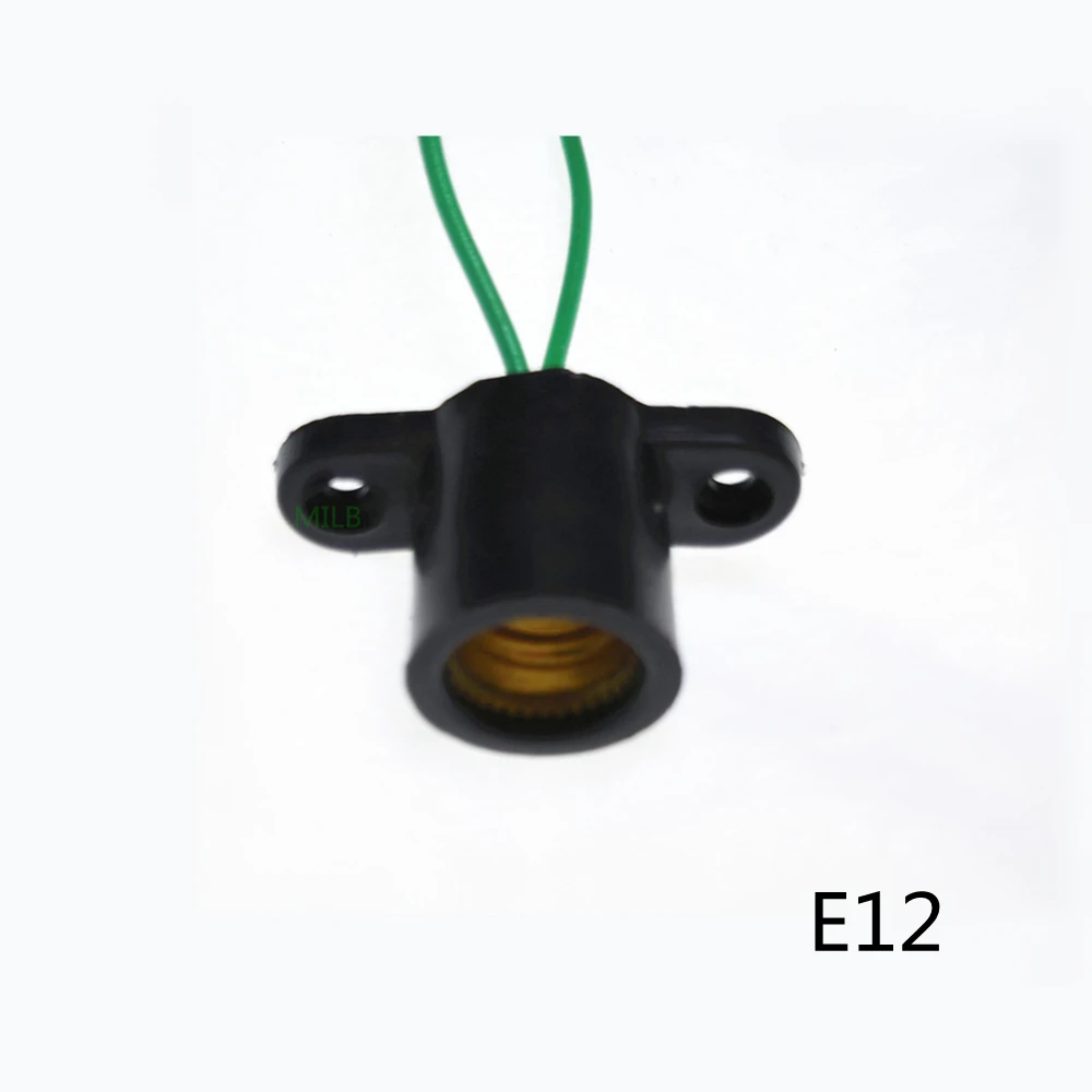 E12 base E12 Lamp holder E12 lamp base with wire with mounting holes E12 holder