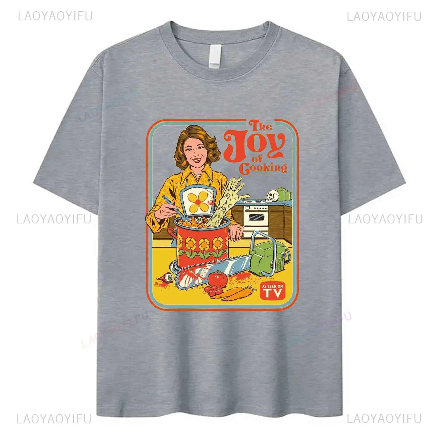 Fashion Horror Comic Series The Joy of Cooking Women Men Clothes Cotton T-Shirts Unique Creative Cartoon T Shirts Streetwear Top