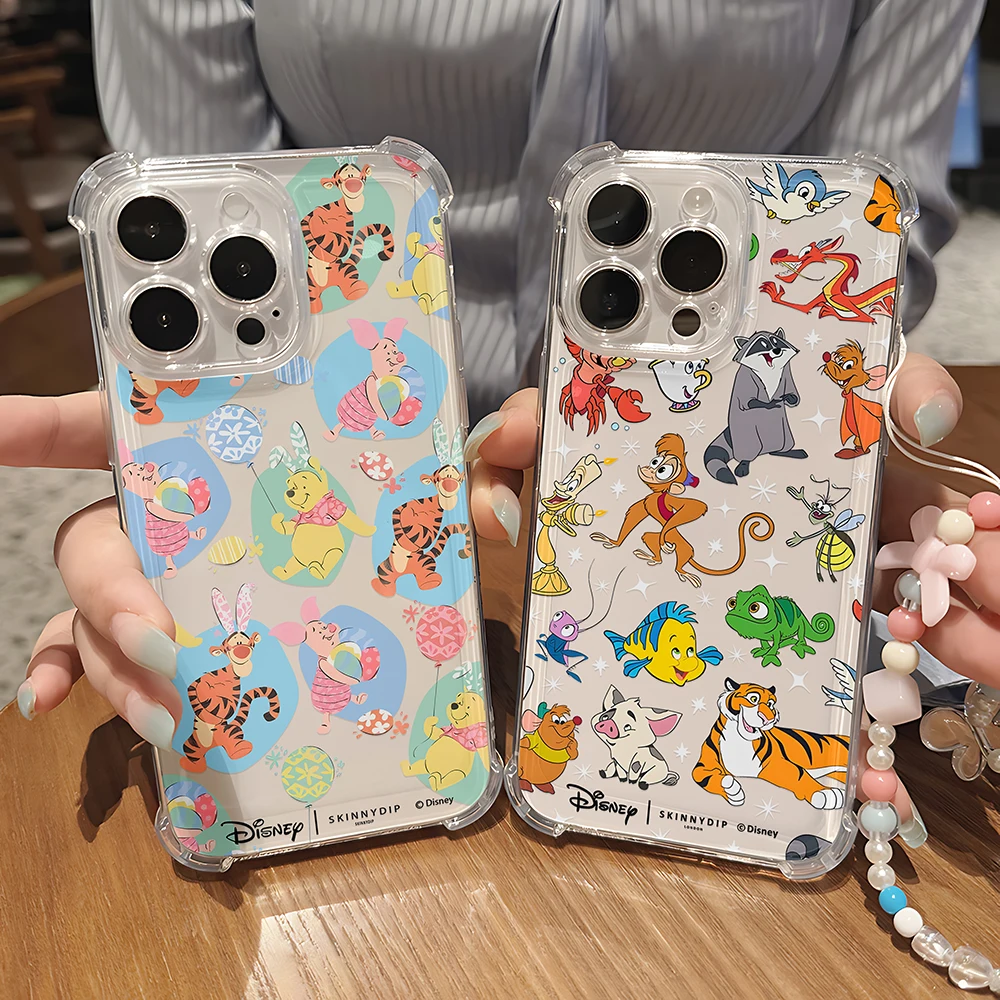 Winnie The Pooh With Bracelet Phone Case For IPhone 16e 16 15 14 13 12 11 Mini Pro Max X XR XSMax 7 8 Plus Anti Fall Clear Cover