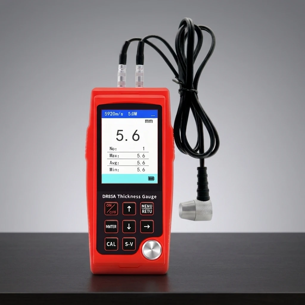 DR85A Ultrasonic Thickness Gauge High Precision for Metal Testing Type C Charging Steel/Glass Measurement 1 Year IP55 Protection
