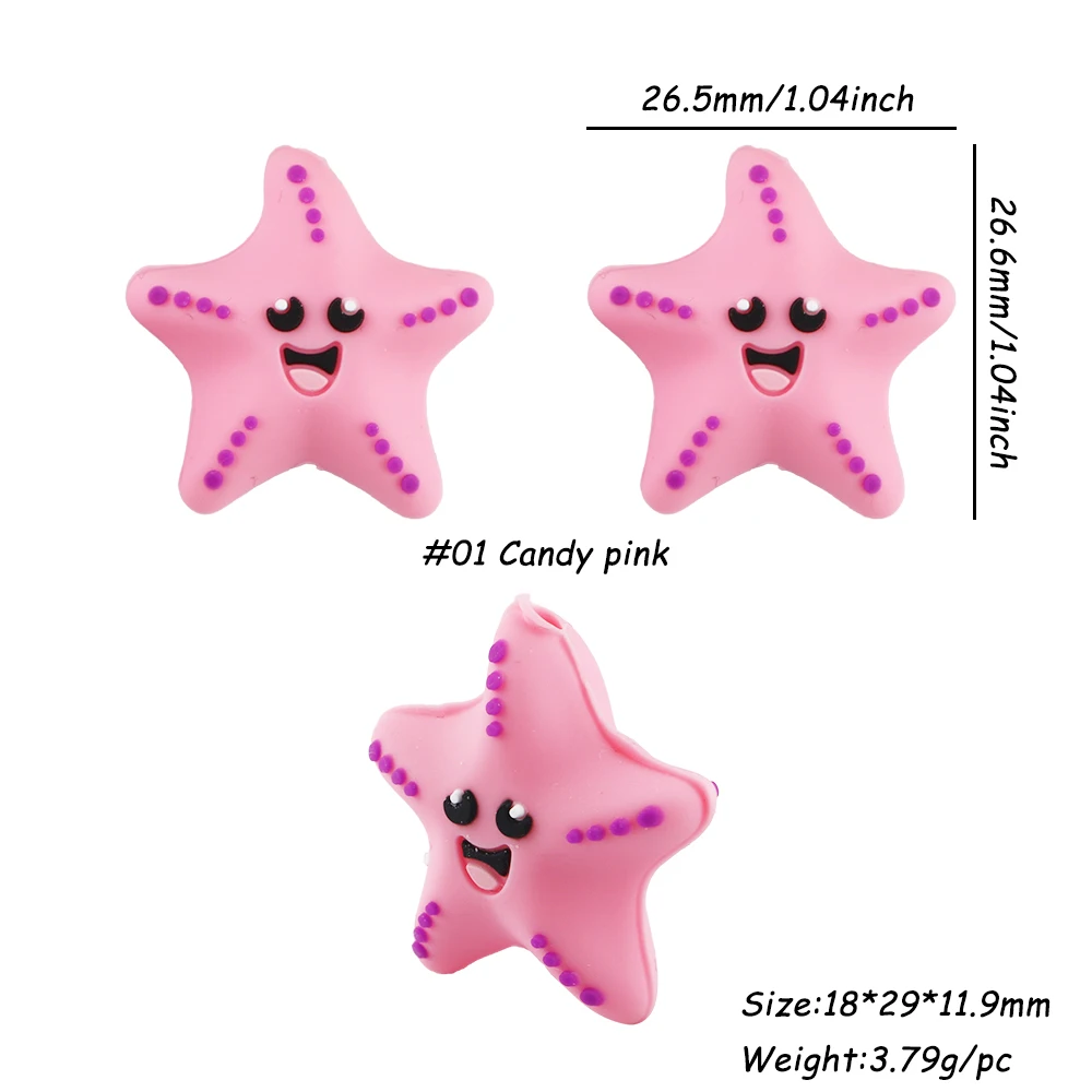 8pcs New 3D Silicone Beads Animal Ocean Elements Focal Beads Spacer DIY Accessories for Jewelry Making Beaded Pen Keychain