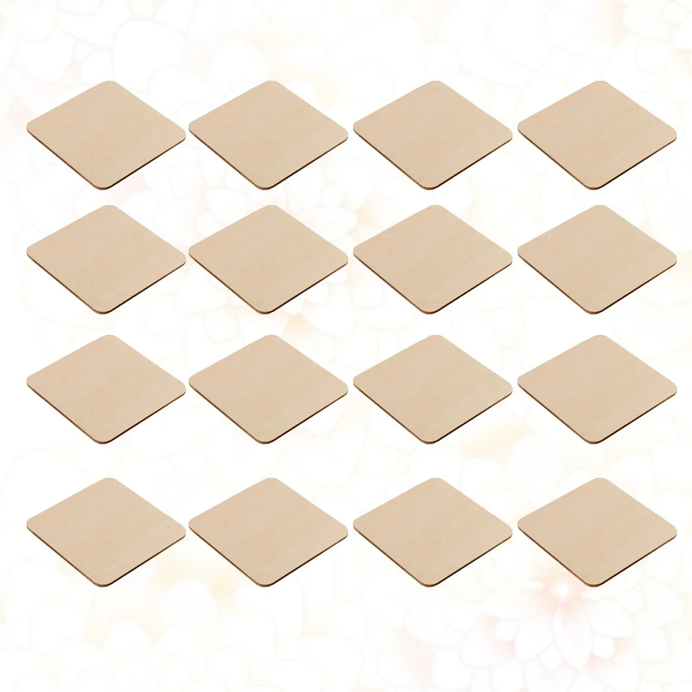 

50Pcs Square Wooden Cutouts Unpainted Natural Wood Slices DIY Crafts Christmas Ornaments Wedding Decorations Home Decoration