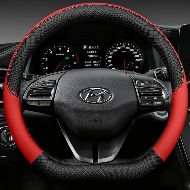 Car Steering Wheel Cover For Hyundai ioniq 5 2016 2017 2018 2019 2020 2021 2022  D Shape PU Leather Accessories