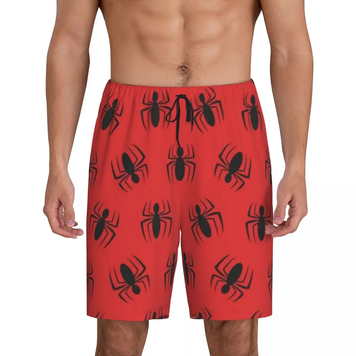 

Custom Spider Man Pajama Shorts Sleepwear Men's Elastic Waistband Sleep Lounge Short Pjs with Pockets