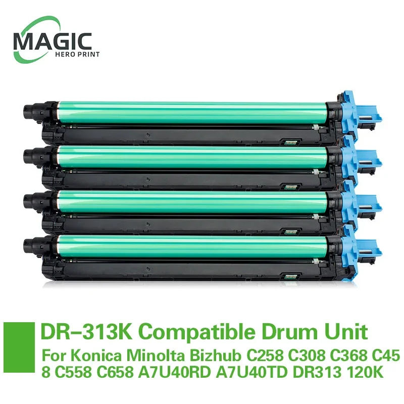 

DR-313K DR-313 Drum Unit Compatible For Konica Minolta Bizhub C258 C308 C368 C458 C558 C658 A7U40RD A7U40TD DR313 120K Pages