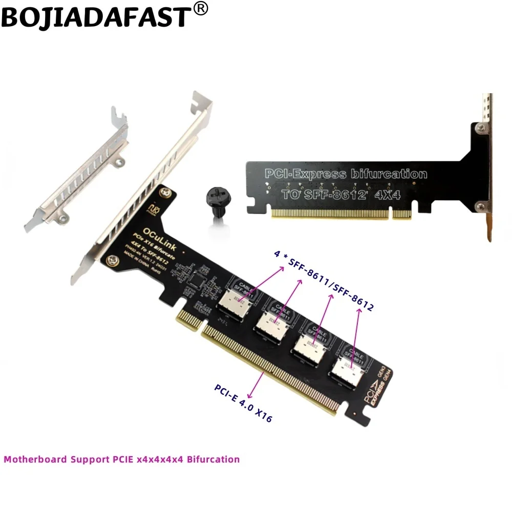 

PCI-E 3.0 16X PCIe 4.0 X16–4 * адаптер расширения SFF-8611 и SFF-8612, поддержка SFF-8639 U.2 U2 NVME SSD