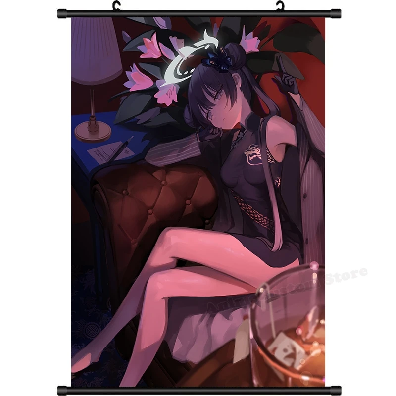 Game Anime Blue Archive Kisaki Cosplay Cartoon HD Wall Scroll Roll Painting Poster Hanging Picture Poster Home Decor Gift