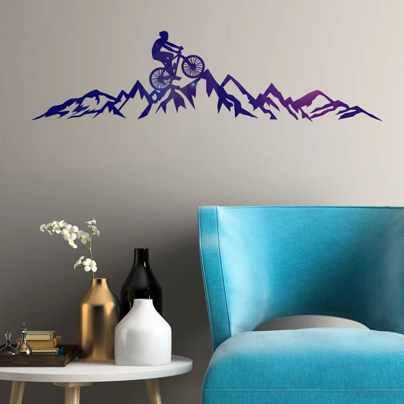 Mountain Bike Vinyl Wall Decal Bicycle Extreme Sport Stickers Mural  2245
