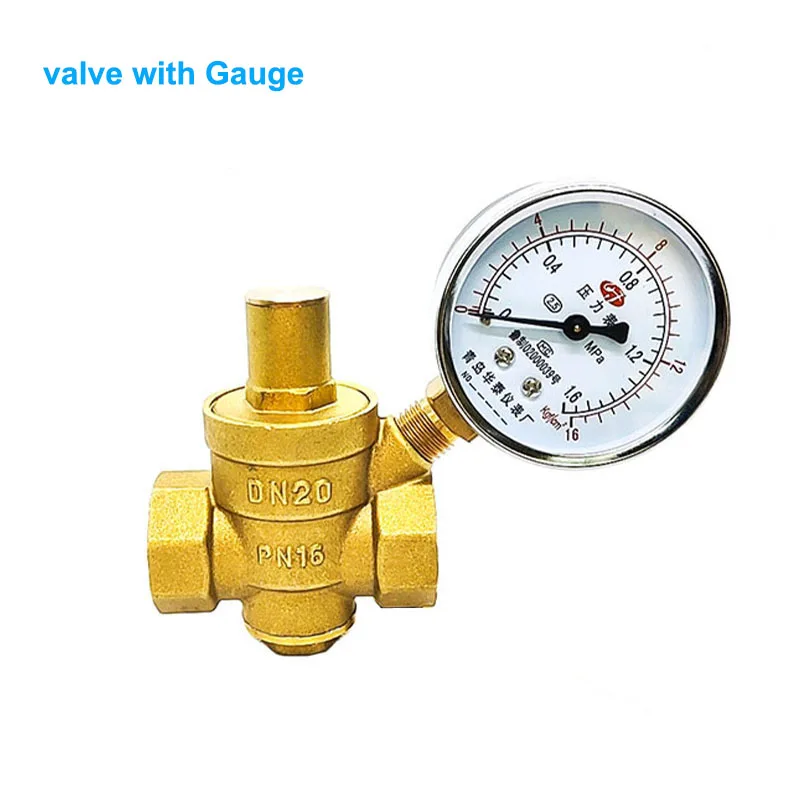 1/2" 3/4" 3" 4" Messing einstellbares Druckminderventil Innengewindefilter Druckminderventil mit Manometer – Detail 3