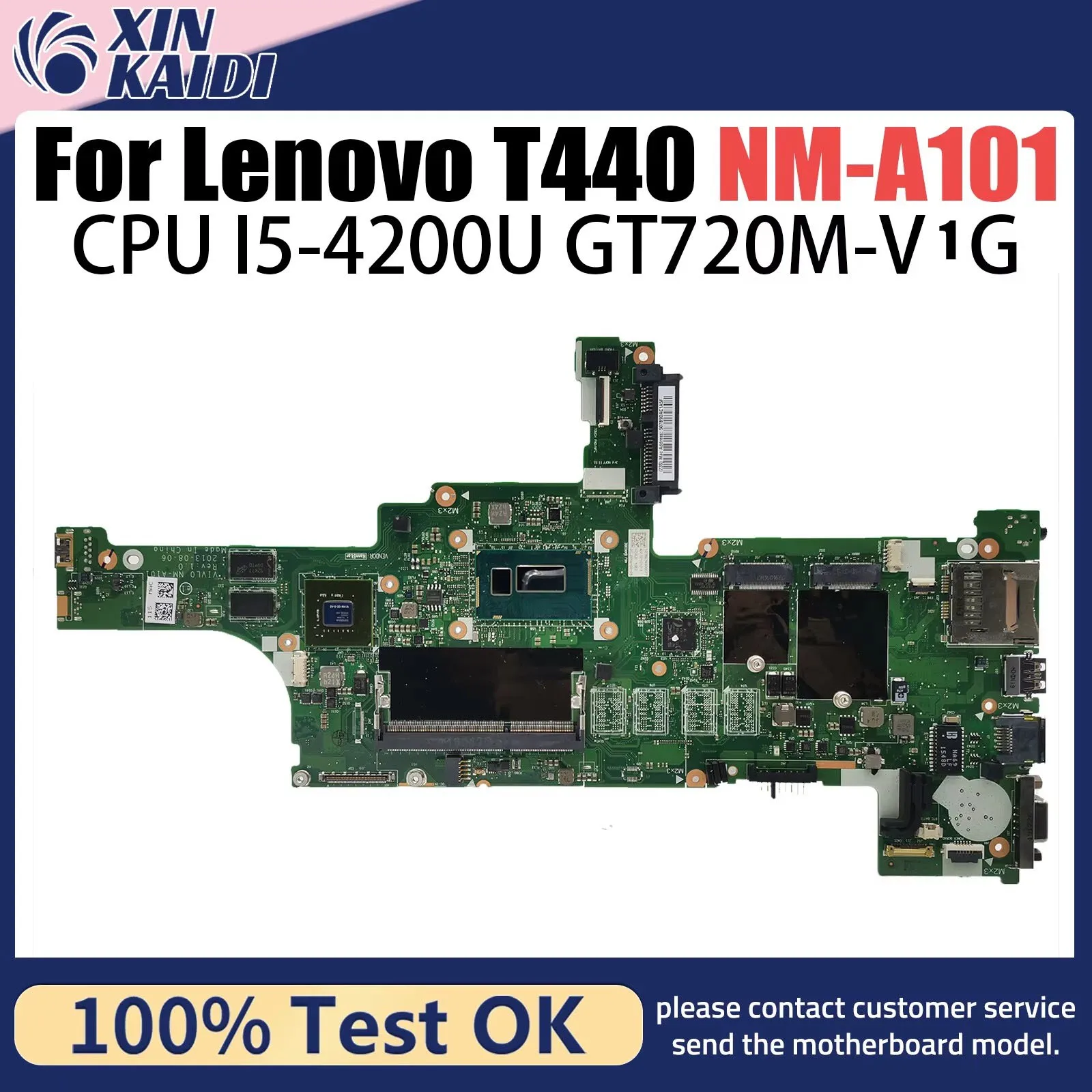 

Материнская плата для ноутбука LENOVO для ThinkPad T440 00HW219 NM-A101 i5-4200U GT720m 1 ГБ DDR3 100% TESED OK