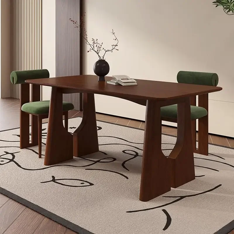 Light Luxury Side Design Solid Wood Table Nordic Dining Dressing Console Rectangular Table Chair Combination Mesas Furniture