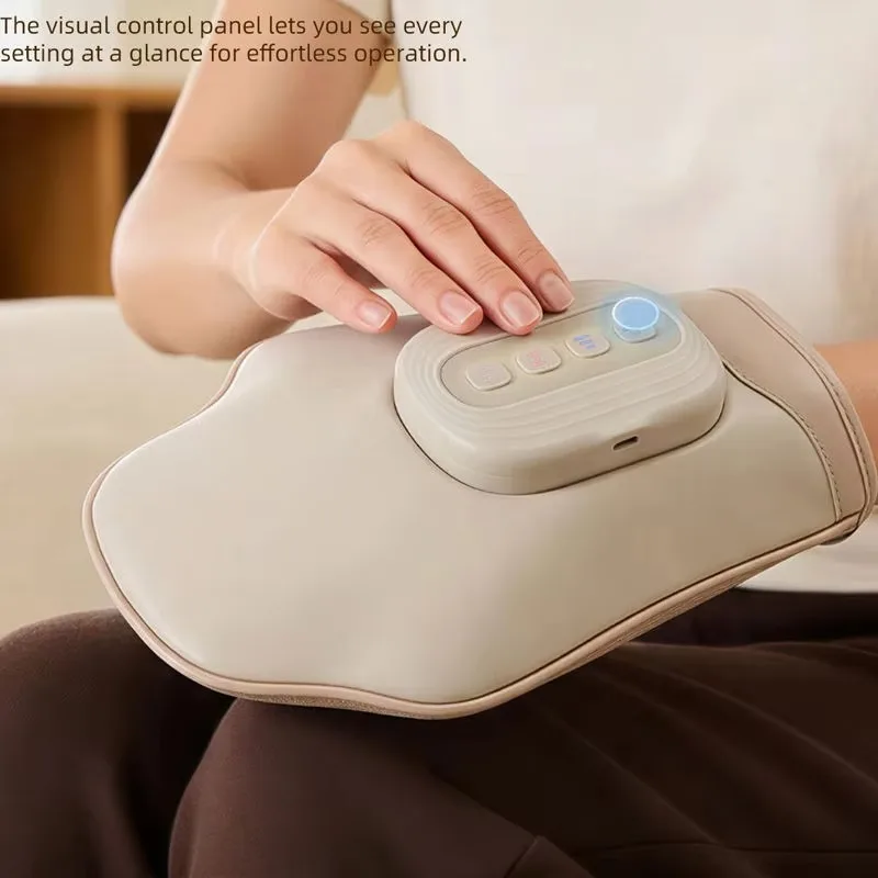 Electric Heating Hand Massager Airbags Compression Kneading Therapy Timing Control Built-In Lithium Battery