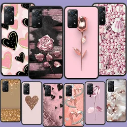 Love Rose Gold Style Phone Case For Xiaomi Redmi Note 12 Pro Plus 5G 12S 11 11E 11T Pro 10 9 8 7 11S 10S 4G 9T 8T 9S Capa Coque