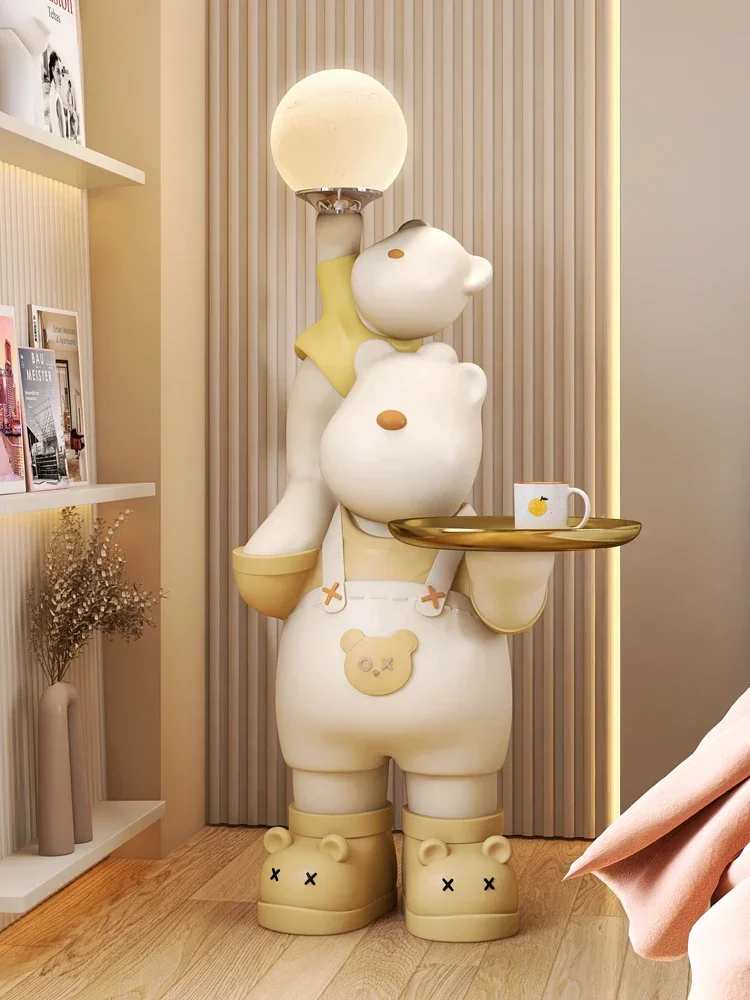 oo-Mother Child Bear Decoration Large Floor Model Light Luxury Home, Living Room,TV Cabinet Decoration,Moving Home,New Home Gift