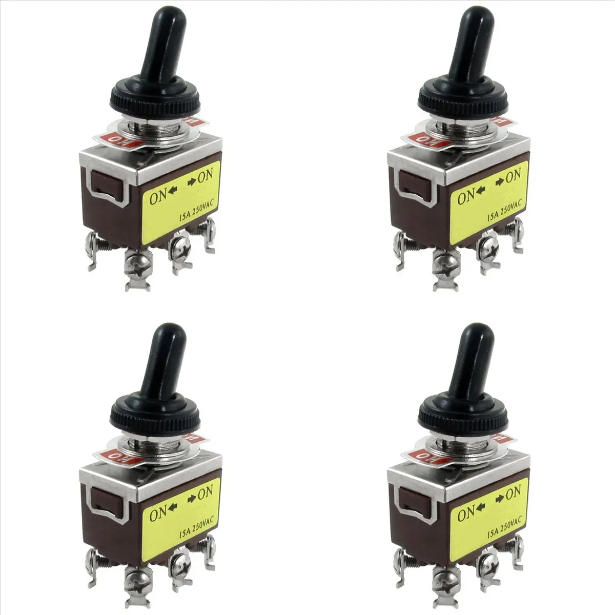 A02M-4X AC 250V 15A On/On 2 Position DPDT Toggle Switch With Waterproof Boot
