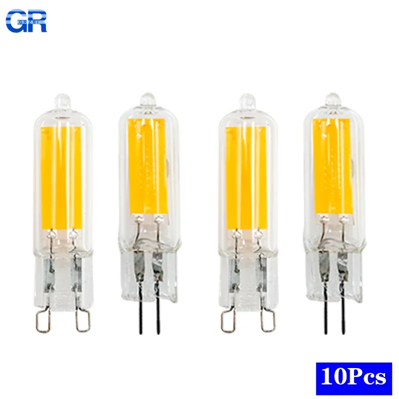 

10Pcs/lot Brightest G9 LED Lamp G4 AC 220V 230V 240V 6W 9W Glass COB Led Bulb Warm/Cold White Spotlight Replace Halogen Light