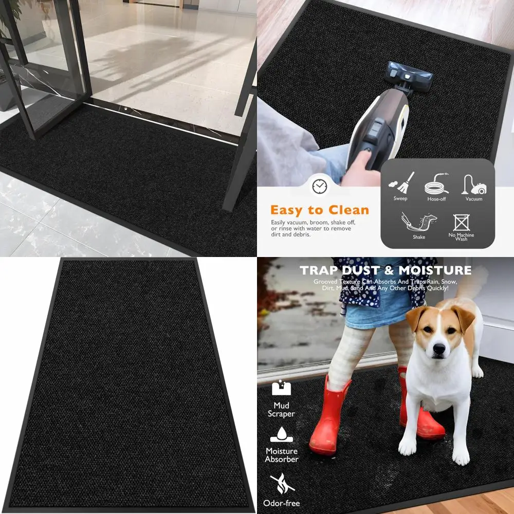 

Heavy-Duty Commercial Entrance Floor Mat - 4FT x 4FT Extra Large Indoor Outdoor Door Mat, Dirt Trapper
