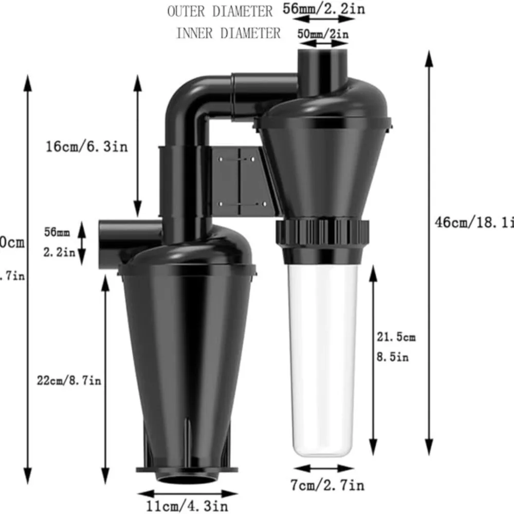 Double Filtration Cyclone Dust Collector Woodworking Filter Industrial Separator Collector Canister Dust Control System