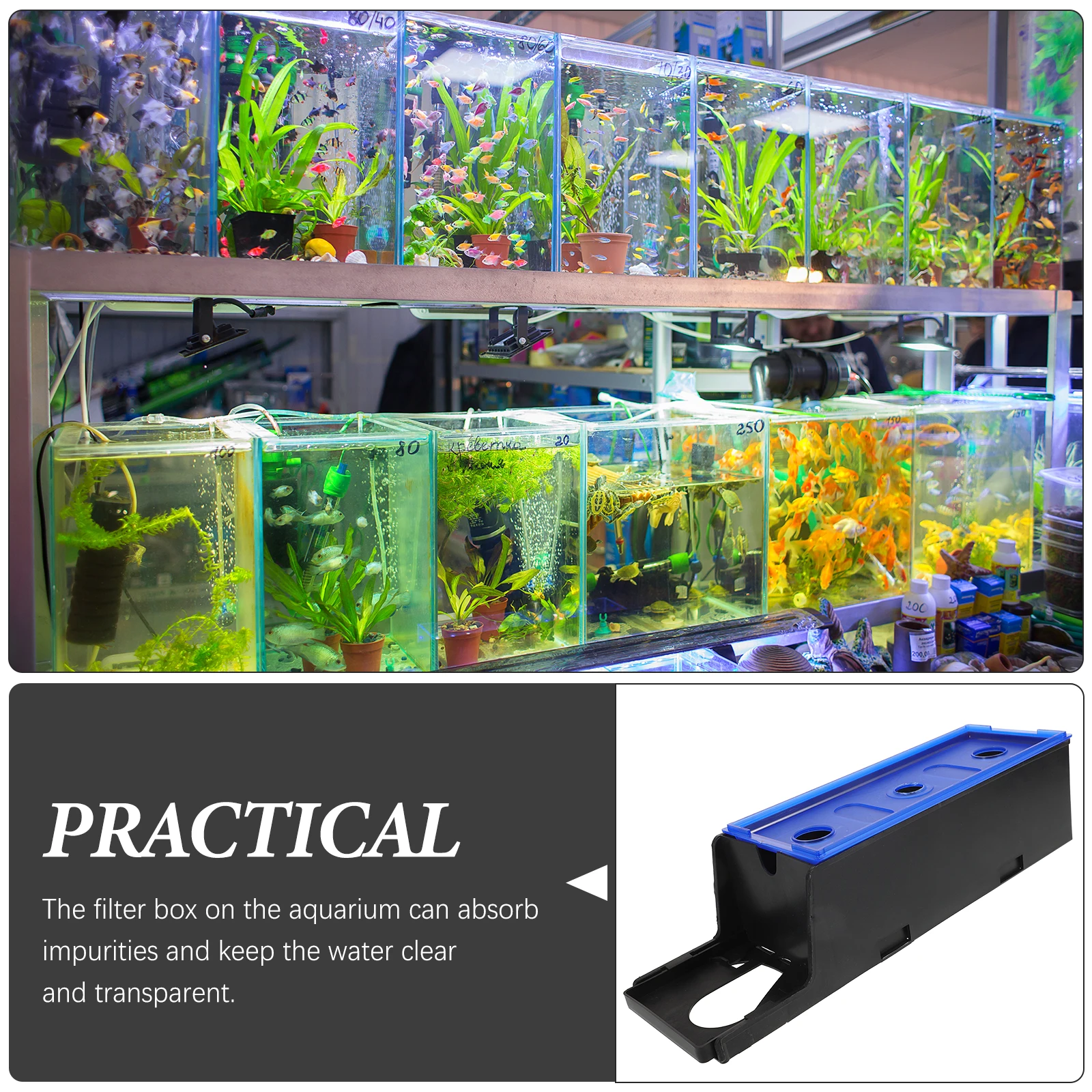 

External Filter Box Large Size Fish Tank Aquarium Supplies Hanging Drip Purification Multifunctional Home Office Pet