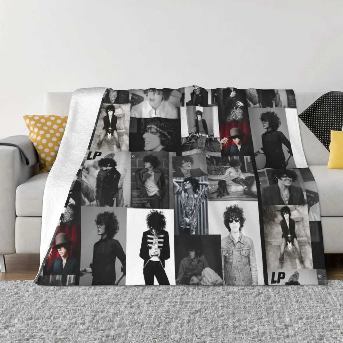 Cobertor Lp-Throw para Sofás, Cobertor Shaggy Fofo, Presente engraçado, Cobertores de sofá, Moda