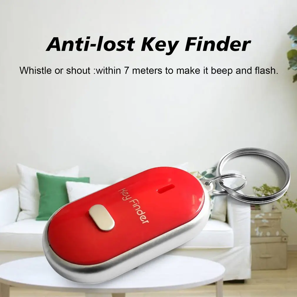 Mini LED Whistle Anti Lost Key Finder Alarm Wallet Pet Tracker Smart Flashing Beeping Remote Locator Keychain Tracer Key Finder