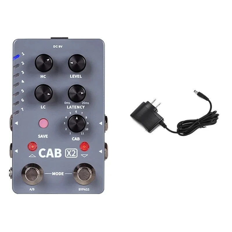 Stereo IR Cabinet Simulation Pedal Dual Channel Cab Simulation Guitar Effects Pedal 14 Presets 11 Factory IR