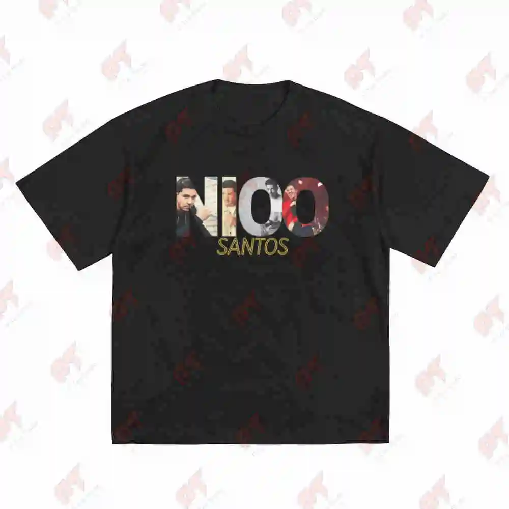 Nico Santos Vintage Oversized Anime Golden Harajuku Short Sleeve Tee 100% Cotton T-Shirt