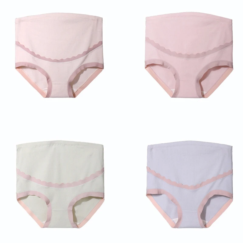 (2 개/몫) 임산부 속옷 코튼 팬티 하이 웨이스트 팬티 출산 팬티 임신 팬티 의류