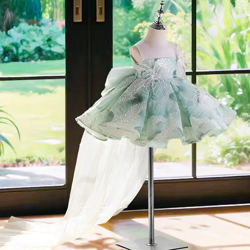 Girls' Formal Dress, High-end Children's Birthday Piano Performance Pageant Dresses for Girls Princess Dress Baby Girl Dress