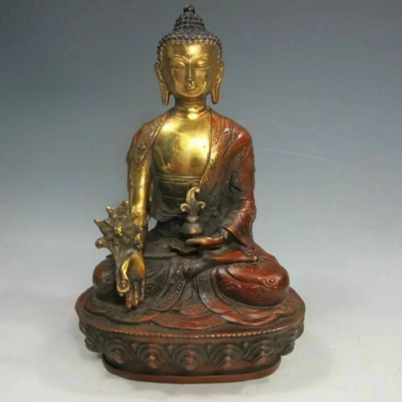 

Old Hand Carved Brass Dragon Buddha sakyamuni Sakyamuni Statue