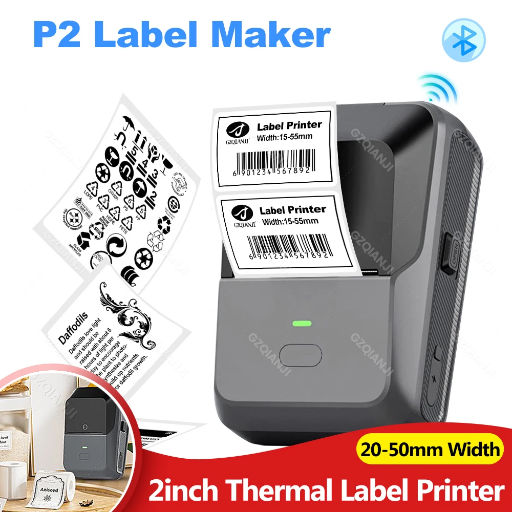 20-50mm Mini Portable Thermal Printer Bluetooth Barcode Pocket Multifunctional Price Label Sticker Maker For Android / iOS
