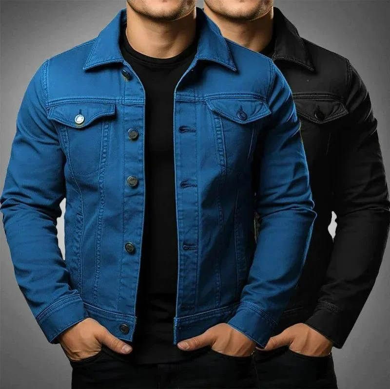 Moda męska Casual Jacket Washed Denim Top Jesienna luźna kurtka dżinsowa w dużych rozmiarach Kurtka męska