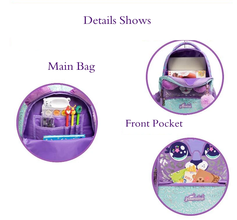 Kids School Trolley Bags 3 In 1 School Rolling Backpack Bag For Girls Children Travel Rolling Luggage Bag Unicorn Schoolbag