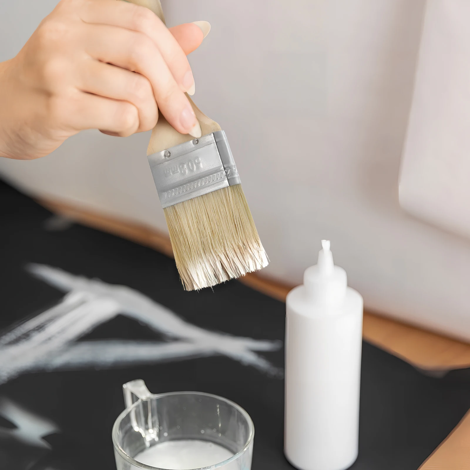 

30Pcs Thick Wooden Handle Flat Paint Brushes Oil Varnish Brush for Walls Wood Furniture Deck Painting Flat Paint Brush