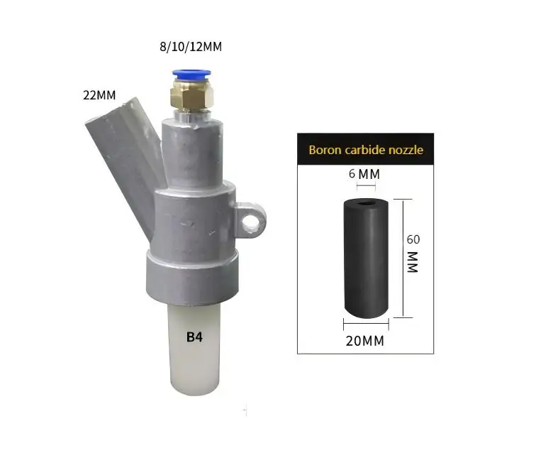 Pistola de chorro de arena, herramienta de aire con boquilla de carburo de boro, pistola de chorro de arena neumática de eliminación de óxido tipo especial B, equipos de chorro de arena