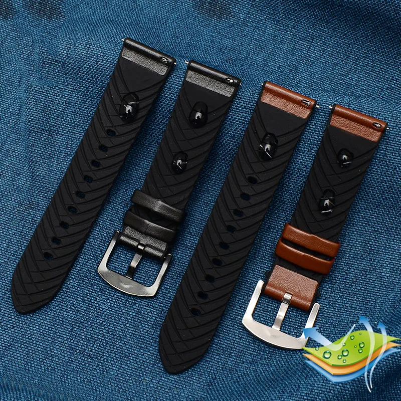 Ремешок силиконовый из натуральной кожи для Huawei GT 2 GT2 Pro, сменный Браслет для часов Honor Magic 1 2 46 мм, мужской браслет для часов 22 мм