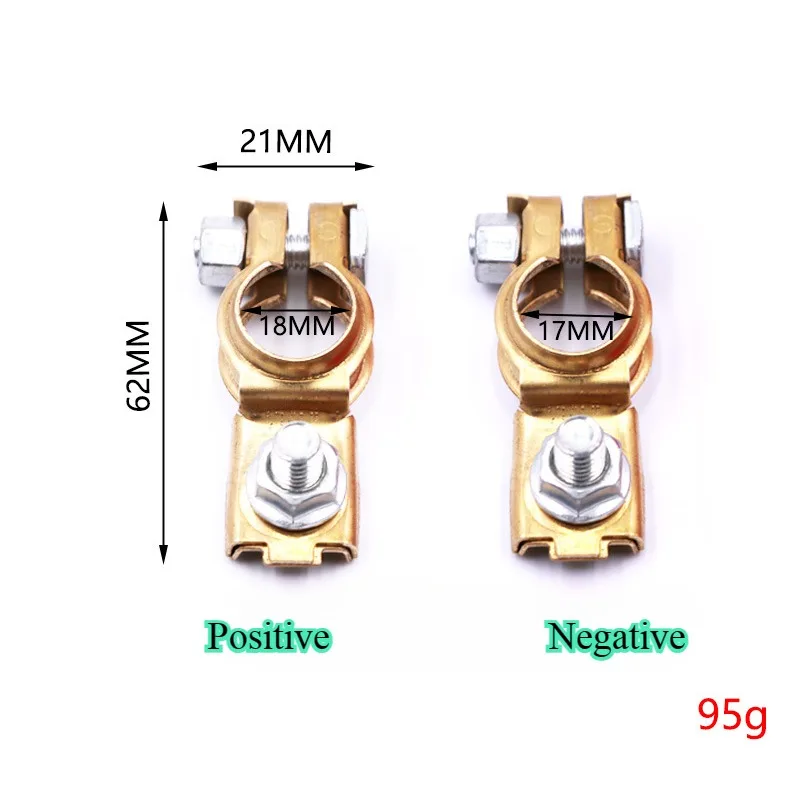 17mm 10mm car battery  pure copper thickened battery terminal, battery column connector clip