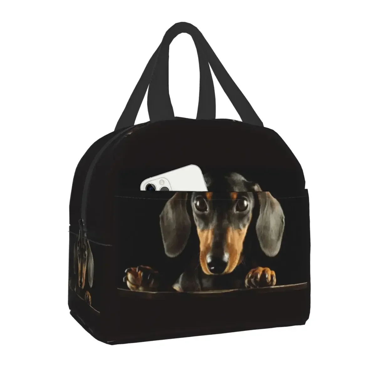 Dachshund Insulated Lunch Tote Bag Portable Thermal Cooler Food Bento Box for Work School Travel Sausage Wiener Dog Lunch Bags